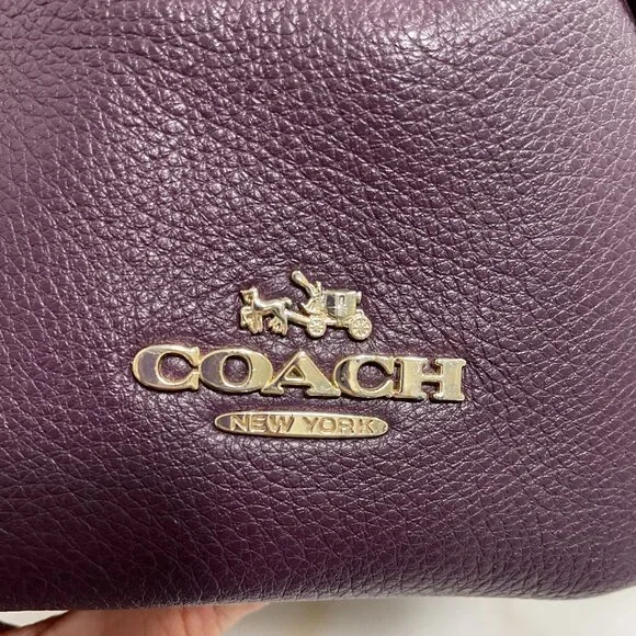 VGUC Coach Madison Phoebe Plum Leather Triple Compartment Shoulder Bag - Picture 10 of 15